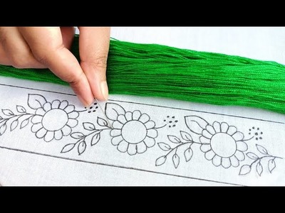 Easy Hand Embroidery Border Designs,Basic Hand Embroidery Stitches Suitable for Border Design,বর্ডার