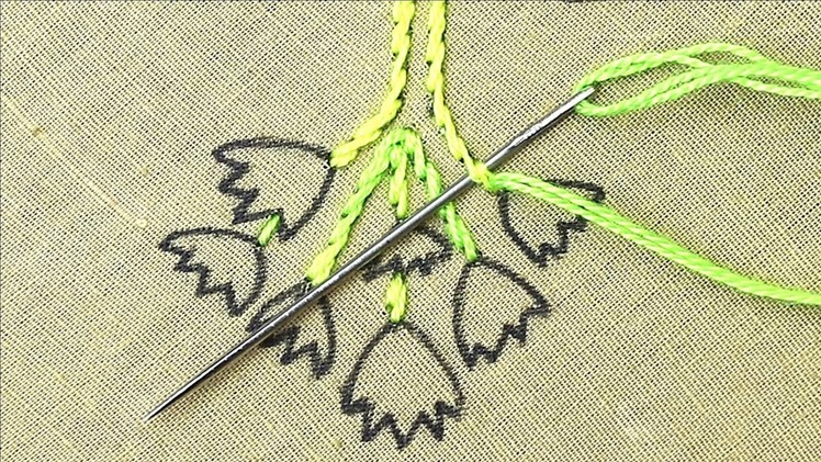 Flower embroidery | Hand Embroidery needle knitting stitch variation simply gorgeous flower design