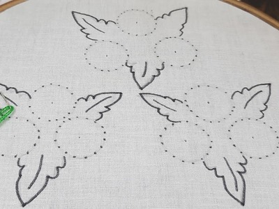 Hand embroidery all over design for dress-447# double lazy daisy stitch