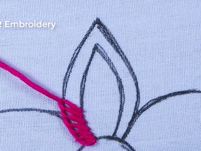 Hand Embroidery Fantasy Needle Work Buttonhole Stitch Variation With Pearl Embroidery Design Tutoria