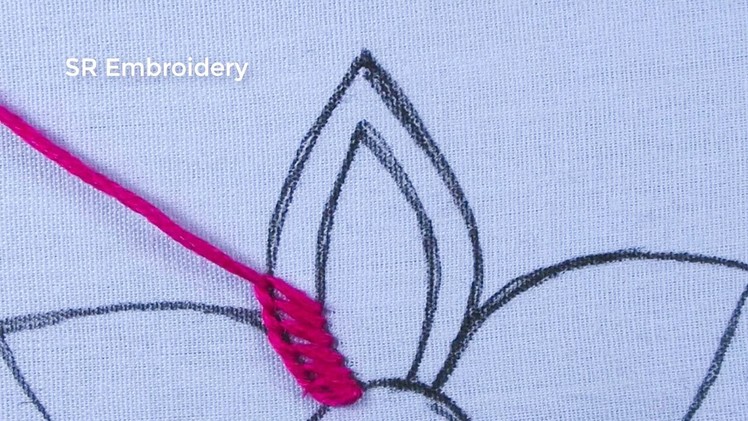 Hand Embroidery Fantasy Needle Work Buttonhole Stitch Variation With Pearl Embroidery Design Tutoria