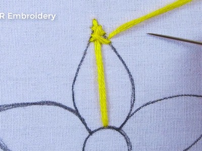 Hand Embroidery Fantasy Needle Cross Herringbone Stitch Flower Design With Super Easy Sewing Stitch