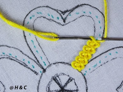 Hand embroidery new easy braid stitch beautiful flower design for beginners