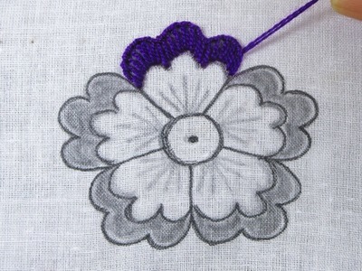 Hand embroidery new easy buttonhole stitch variation beautiful flower design tutorial