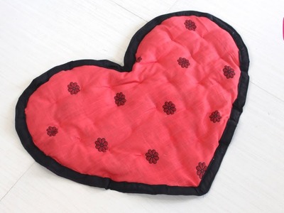 Heart Shaped Doormat from Old Saree & Clothes l DIY Floor Mat l Sonali's Creations