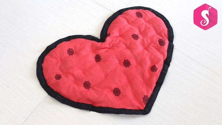 Heart Shaped Doormat from Old Saree & Clothes l DIY Floor Mat l Sonali's Creations
