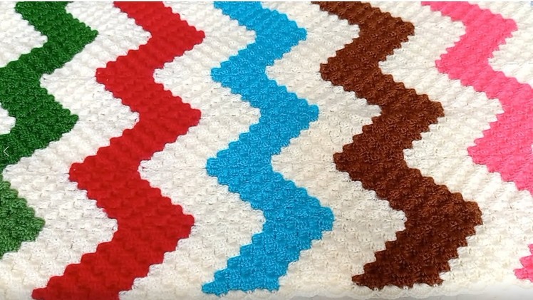 How To Crochet a Zigzag Blanket C2C Technique From Corner To Corner-Trend Crochet Blanket Pattern