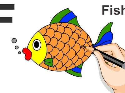 How to draw Fish | Drawing and Coloring for Kids | Fish Step by Step | Drawings Tutorials for Kids