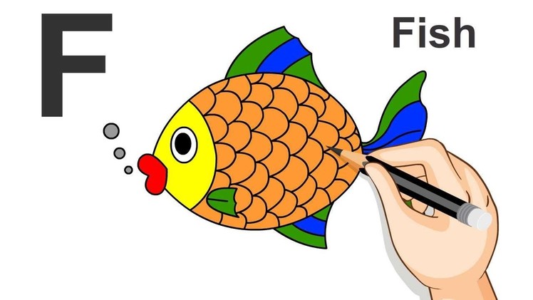 How to draw Fish | Drawing and Coloring for Kids | Fish Step by Step | Drawings Tutorials for Kids