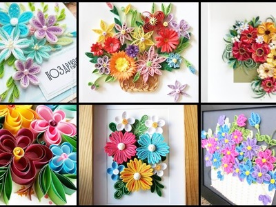 How to make different #quilling #paper #flowers for decoration ||diy handmade quillied paper flowers