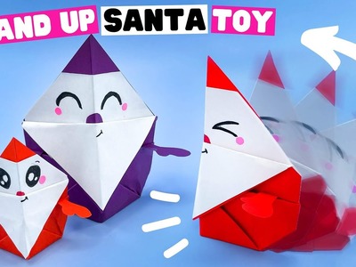 How to make origami SANTA TOY NO GLUE [origami Christmas toy]