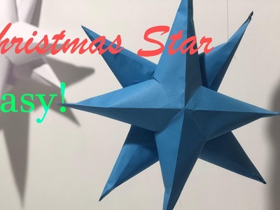 How to make simple & easy 3D paper star. Christmas DIY origami. tutorial
