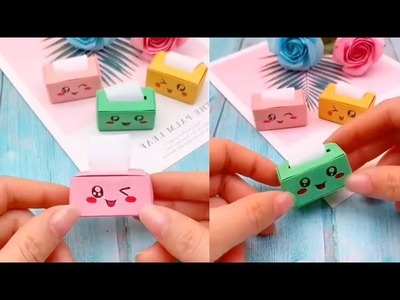 How to make Tissue paper Box from Craft Paper. DIY MINI PAPER TISSUE BOX.Origami Tissue Box #shorts