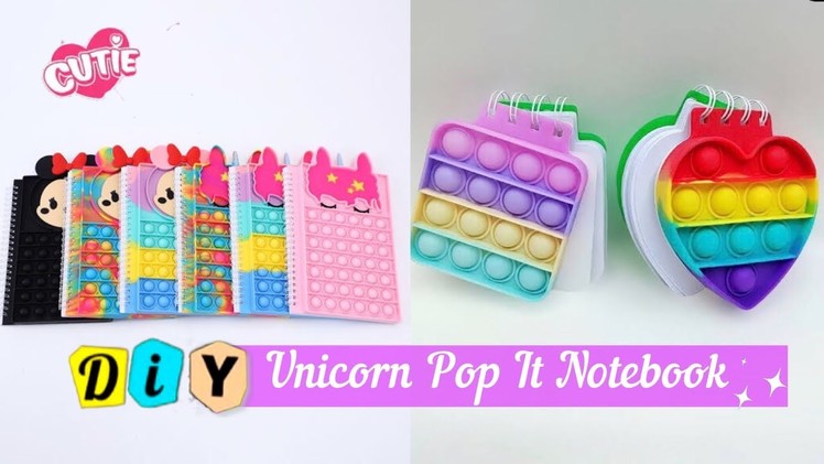 How to make Unicorn diary. DIY Unicorn Pop It Notebook. Paper Craft. Mini Notebook. Satisfying