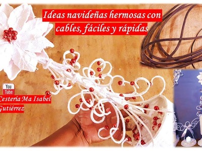Ideas navideñas fáciles con CABLES. Para decorar el jardín o pared. Christmas crafts with wires