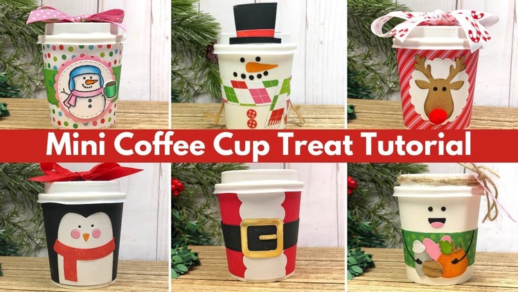 Mini Coffee Cup Treat Cup and Holder | DIY Christmas Craft