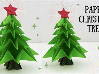 Paper Table Top Christmas Tree. 3D Paper Christmas Tree. Christmas Decoration Ideas. Paper Craft
