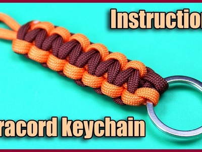 Paracord keychain instructions two colors. Paracord keychain ideas diy. Cobra Stitch.