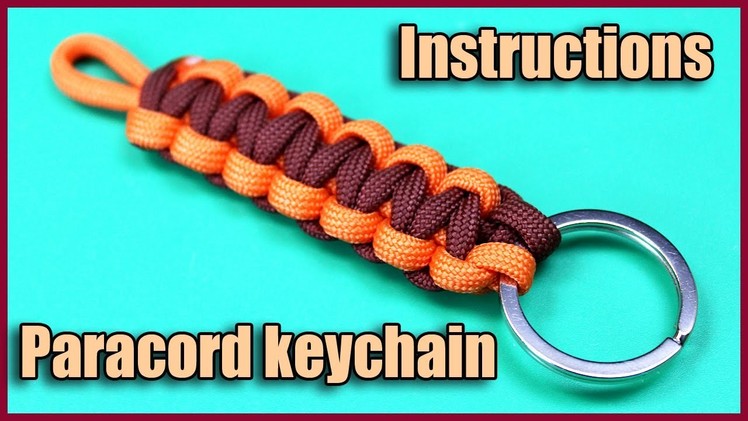 Paracord keychain instructions two colors. Paracord keychain ideas diy. Cobra Stitch.