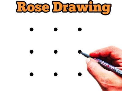 ROSE Drawing Easy ????| How to Draw a Rose step by step | Dots Drawing
