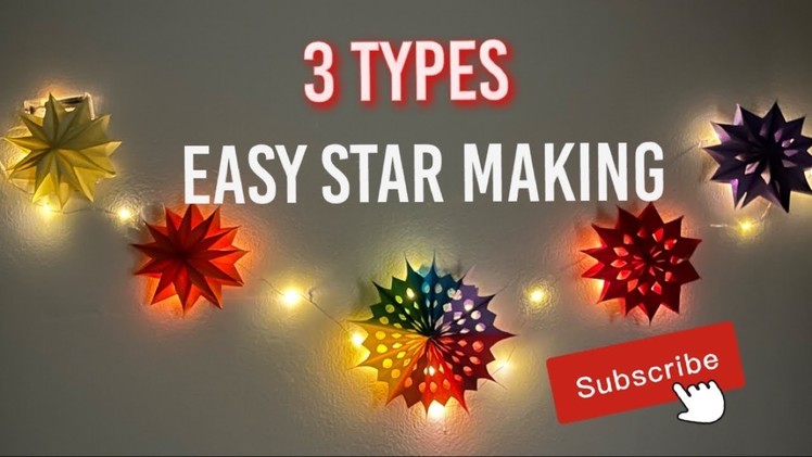 3 easy star making |xmas decorations |DIY| paper craft