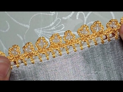 Beautiful.Simple Crochet beads Lace.Tutorial.@Moon Macrame & Crochet????