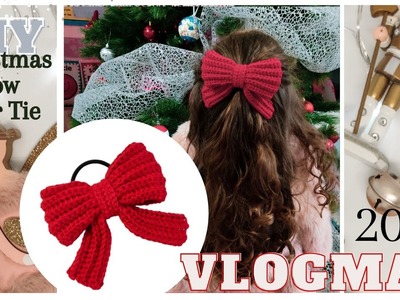Crochet a Christmas Red Bow Hair Tie | How-to Crochet Tutorial | HOOKED ON YARN Vlogmas 2021