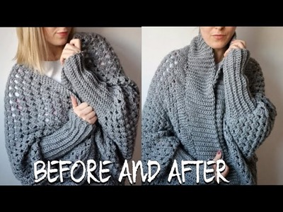 Crochet Cacoon Cardigan.How to add ribbing