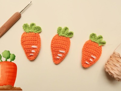 Crochet Carrot Hairclip.Hairpin.Applique | Quick and Easy Crochet tutorial