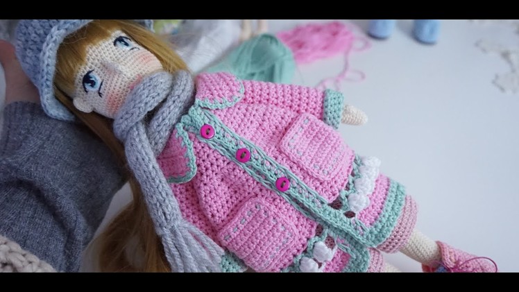 Crochet doll winter coat tutorial ????