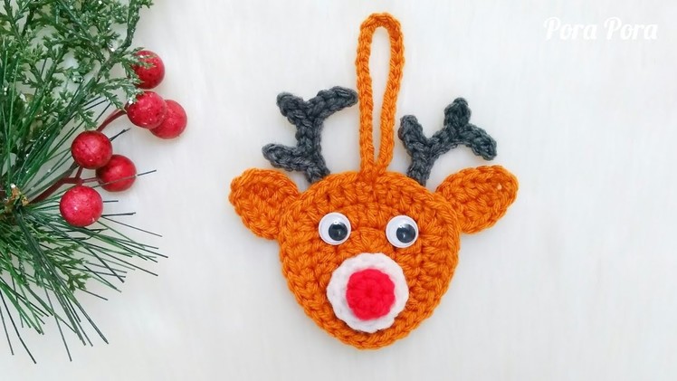 Crochet Rudolph Reindeer Ornament I Crochet Christmas Ornaments