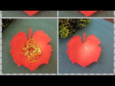DIY Clay Leaf bowl easy home decoration tutorial #diyleafbowlcraft