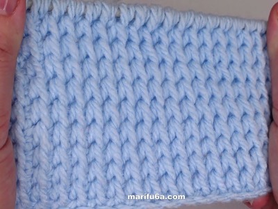How to Tunisian half double crochet stitch simple tutorial for beginners by marifu6a