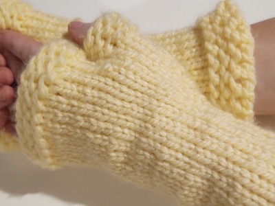 Loom Knit GE Fingerless Gloves Beginning to End