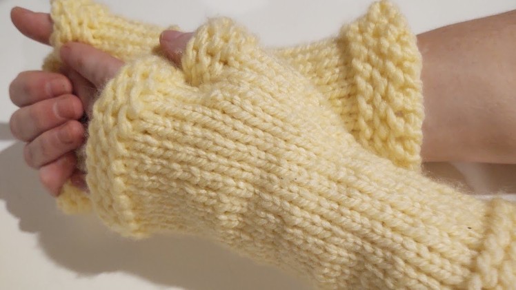 Loom Knit GE Fingerless Gloves Beginning to End