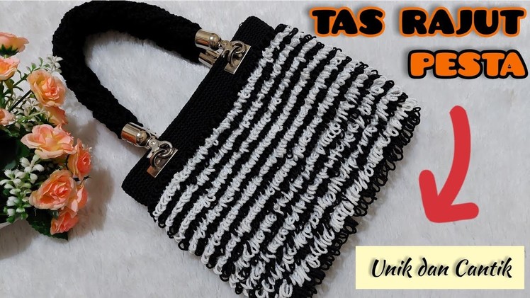 Loop Stitch Crochet Bag || Crochet Bag Tutorial for Beginners || Tas Rajut Simpel dan Cantik