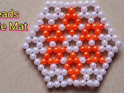 Pearl Beaded Table Mat | How to make easy beads Mat | Beaded Rangoli | DIY Beads Craft. Rangoli