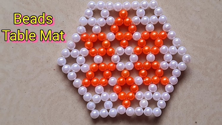 Pearl Beaded Table Mat | How to make easy beads Mat | Beaded Rangoli | DIY Beads Craft. Rangoli