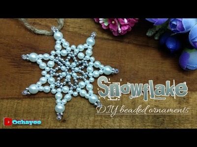 Pearl snowflake. DIY beaded christmas ornaments