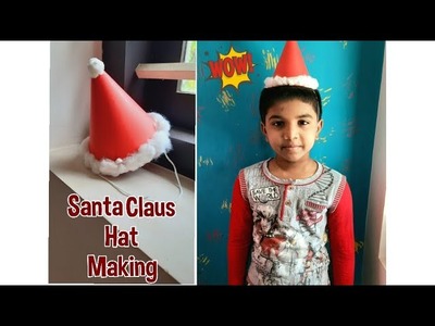Santa claus Hat ???? Making with Paper | Christmas special video | Handi Crafts By Hanan | #shorts