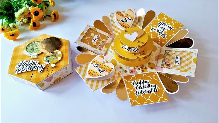 Special Handmade  Cake Explosion Box for Birthday | Beautiful Explosion Box | Tutorial