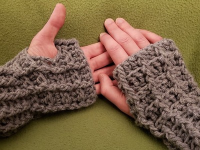 Waffle Stitch Fingerless Gloves - Crochet Tutorial!
