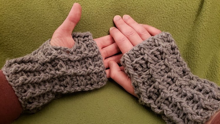 Waffle Stitch Fingerless Gloves - Crochet Tutorial!
