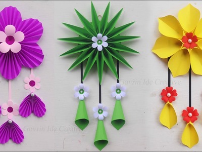 3 Quick and Easy Wall Hanging Ideas. Flower Home decor DIY. How to make Simple Paper craft Ideas