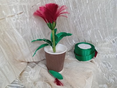 Amazing ribbon flower. craft ideas.homedecor ideas by alizay diy.