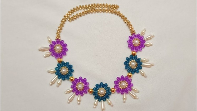 Beautiful crystal beaded necklace for Thakorji.Necklace.jewelry.Thakorji Shringar