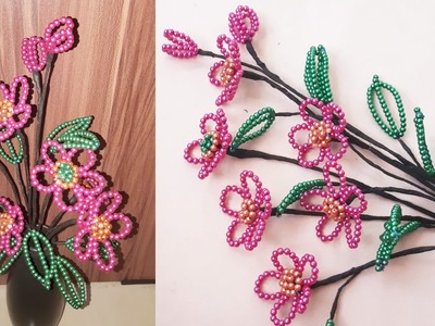 Cara membuat bunga ???? seperti ini | How to make flower from synthetic pearls