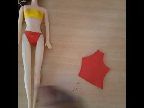 DIY Barbie Christmas dress ???????? with polymer clay- barbie doll clothes Christmas style