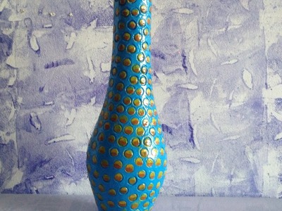 Diy home decor. flower vase????. paper clay❣️learn how to make flower vase easily