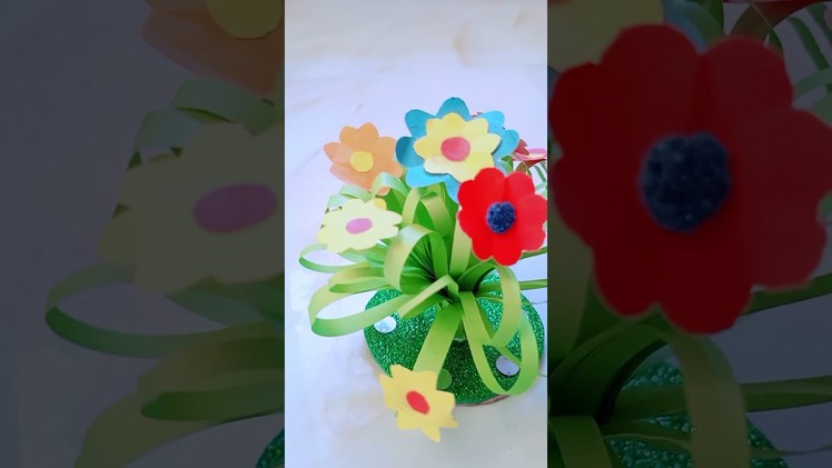 DIY Paper Crafts Ideas | Easy paper flower | DIY Paper flower stick | #shorts #diycrafts